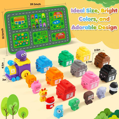 Learning Toys for 1 2 3 Years Old Boy Girl, Toddler Montessori Toys, Train Set w