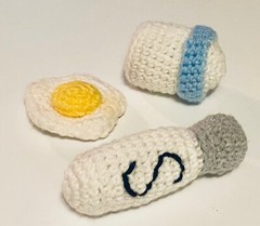 Handmade Crochet White Color Sorting Playset, Learning Toy, Montessori
