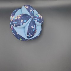 Gripping Ball Fabric Floral Blue Baby Toy Sensory Motor Skills
