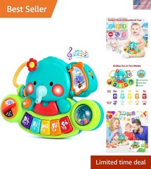 Early Learning Light-Up Elephant Baby Piano – Safe Toy for Infants 6-18