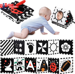 Black and White Baby Toy, Tummy Time High Contrast Newborn Toys 0-3 Months, Soft