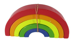 Rainbow Wooden Stackable Toy Multicoloured Hand Eye Coordination Skill 5 Colours