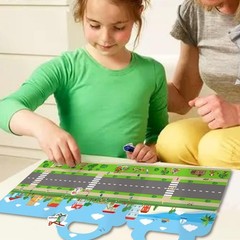 Portable Reusable Sticker Activity Book for Kids – Trucks & Vehicles Theme