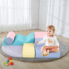 6 in 1 Soft Climb Crawl Playset, Toddler Kid Foam Climber Crawling Climbing Play