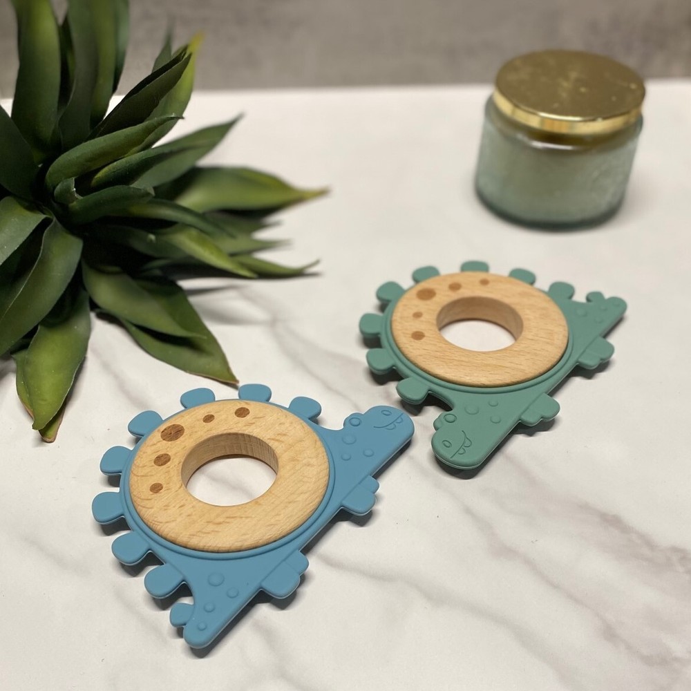 Dinosaur Teether Baby Toy, Sensory Baby Toy, Dinosaur Teething Toys