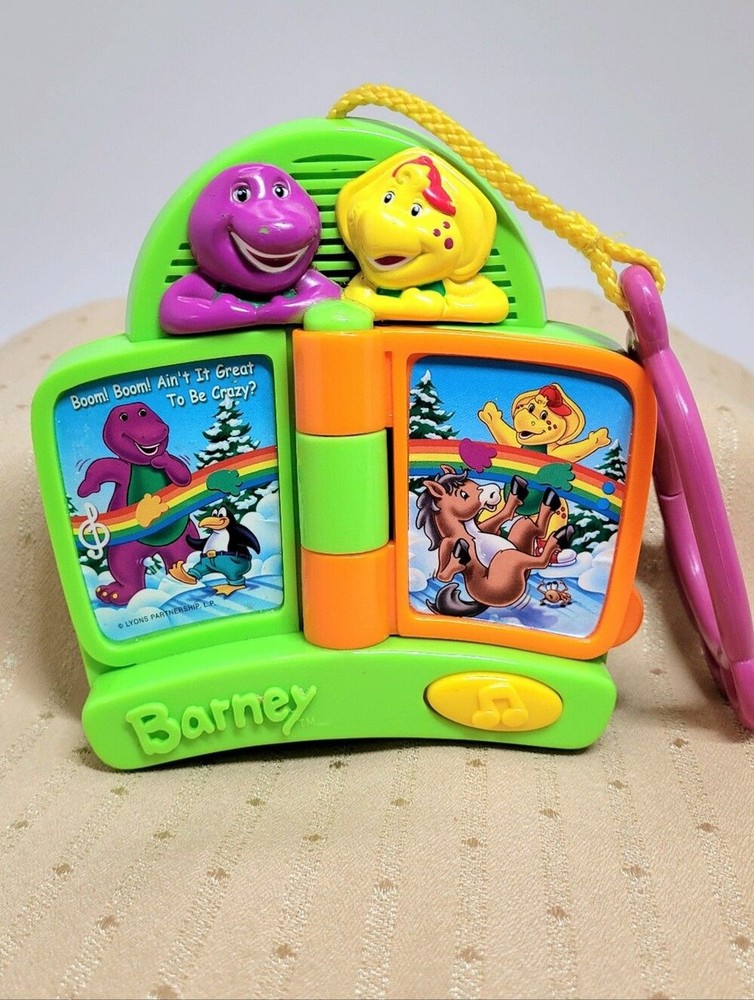 Vintage Mattel Barney & Friends Take-Along Musical Songbook Stroller Toy