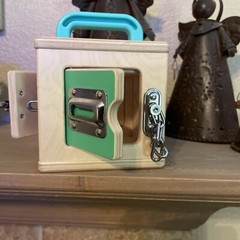 LOVEVERY Wooden Lock Box Latches “The Realist” Box Montessori Learning Toy