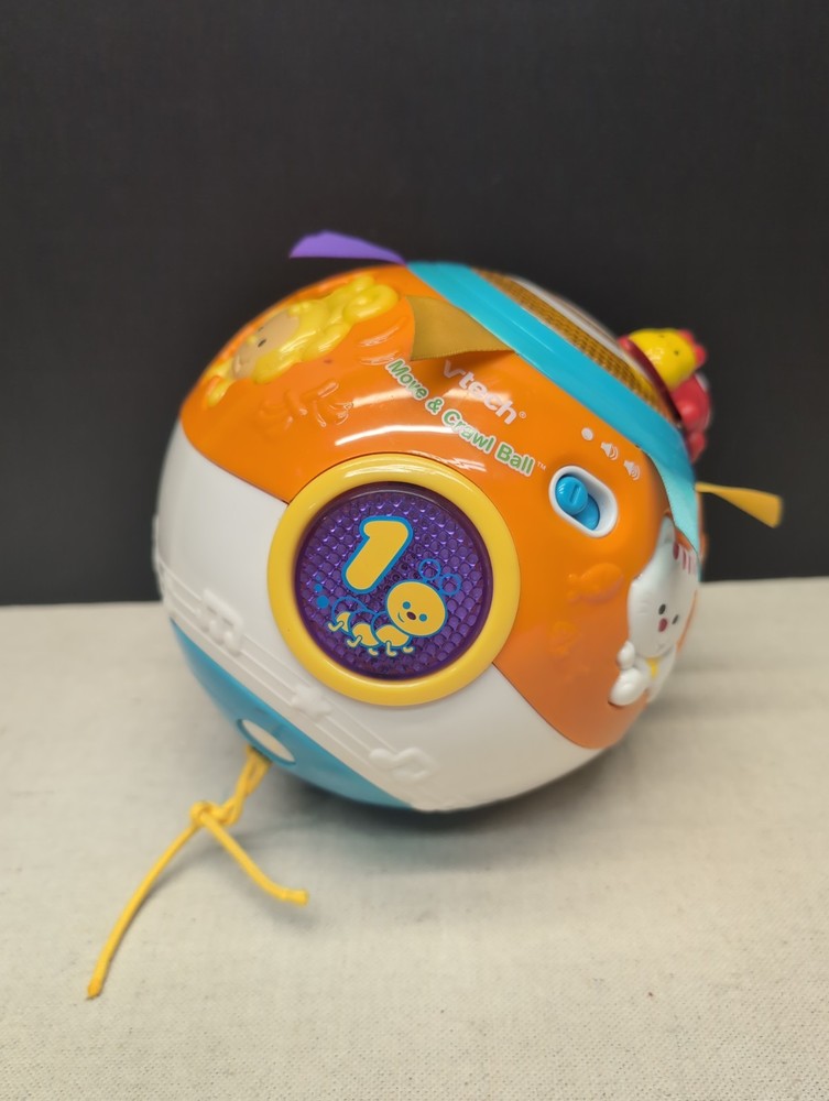 VTech Move & Crawl Ball Educational Learning Toy Moves Talks Plays Tunes Used
