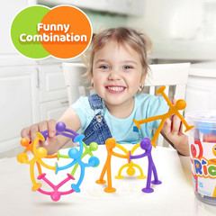 Humanoid Suction Toys 4-Pack Silicone Sensory Bath Toys for Kids Strong Suction