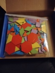 Wooden Pattern Blocks Set 155 PCS Montessori Tangram Geometric Shape Puzzle USA