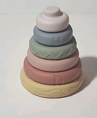 Silicone Stacking Rings Baby Sensory Learning Toy Six Colorful Textured Designs