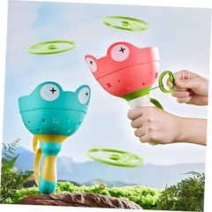Flying Disc Launcher Toy (2 Packs), Manual Capture Catching Disk Game,