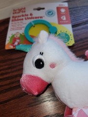 Bright Starts Sparkle & Shine Unicorn Rattle Teether On-the-GO Toy NWT