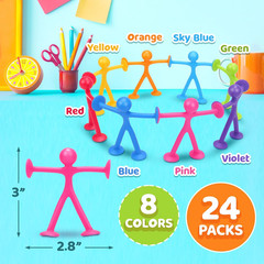 Humanoid Suction Toys 4-Pack Silicone Sensory Bath Toys for Kids Strong Suction