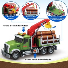 Kids Toys for 3 4 5 6 7 8 Years Old Boys, 15″ Farm Logging Truck Toy with Loadin