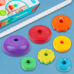Spinning Stacking Toys for Babies 12+ Month Rainbow Ring Flowers Animals Fruits