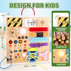 Engaging Montessori Busy Board for Ages 1-3 – Develop Skills with LED Lights