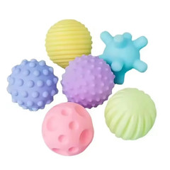 6Pcs Textured Multi Ball Set Tactile Senses Massage Soft Toys Macarone