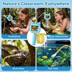 Kids Borescope Toy with Light, 1920P HD Endoscope Snake Wildlife Camera Blue
