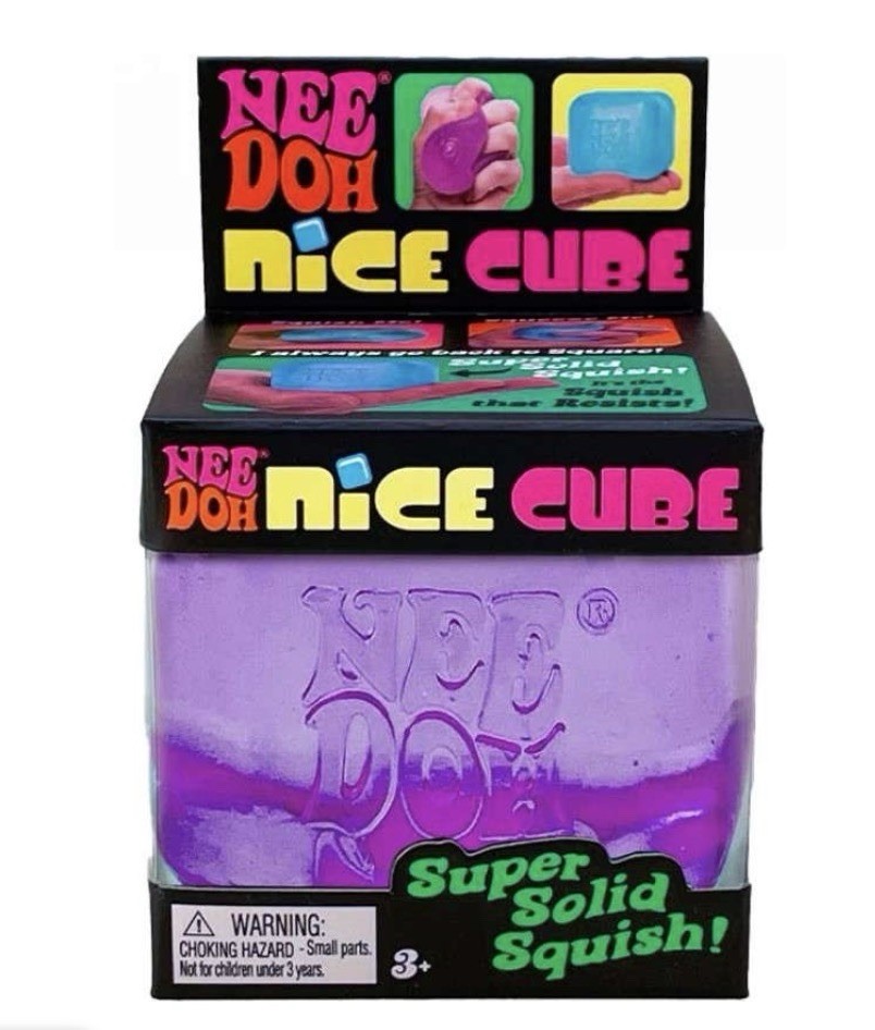 NeeDoh Nice Cube, Satisfying Square Shaped Sensory Toy-Purple