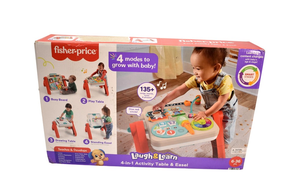 Fisher-Price Laugh & Learn 4in1 Activity Table Easel Multicolor Baby Boys