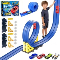 15ft Flex Car Tracks for Kids 3-5 Years Old – Flexible Race Track for Toddlers