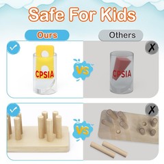 PEBIRA Montessori Toys for 1 to 3-Year-Old Boys Girls Toddlers, Wooden Sortin…