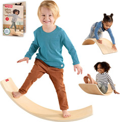 Fisher-Price Wood Montessori Toy Rockin’ Balance Board, American Montessori Soci