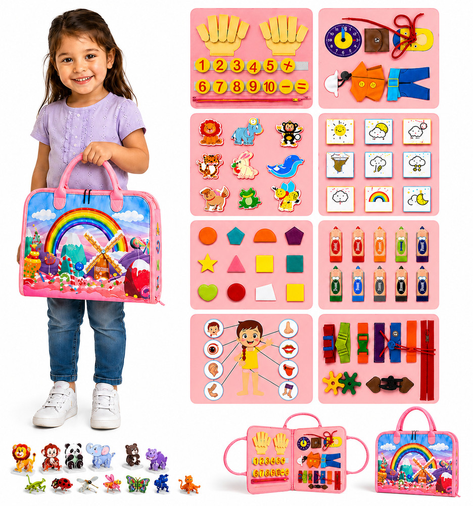 Toddler Busy Board Montessori Toys, Sensory Board Busy Book, Toys for Toddlers