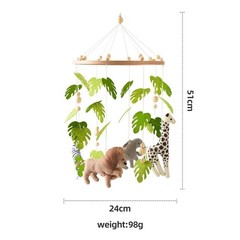 Baby Crib Mobile Rattle Toy For 0-12 Months Cartoon Felt Forest Animal Bed Bell