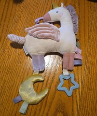 Itzy Ritzy Link & Love Toy for Stroller Car Seat Pegasus Plush Textured Ribbons