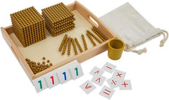 Montessori Math Beads Toys Materials for Toddlers Golden Beads and Cards Materia