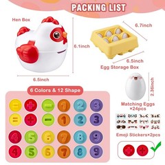 Easter Egg Matching Game, 24-Piece Easter Basket Stuffers for Kids, Color Sha…