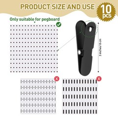 CroBlissful 10 Pcs Pegboard Accessories Clips Pegboard Clips Metal Accessorie…
