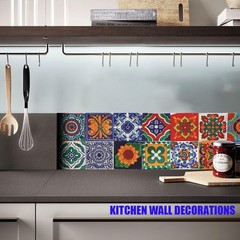 24Pcs Tile Stickers 7.87×7.87 Inch Bohemian Style Peel and Stick Tile Sticker…