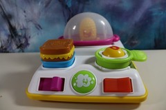 Bright Starts Giggling Gourmet Trilingual Toy English French Spanish Tested!