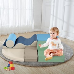 6 in 1 Soft Climb Crawl Playset, Toddler Kid Foam Climber Crawling Climbing Play