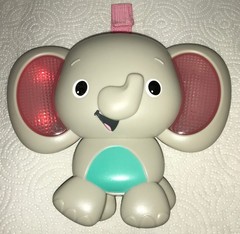 Kids II Light Up & Plays Music Or Nature Jungle Sounds Elephant Toy Gray Pink