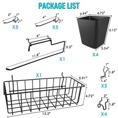 G.CORE Peg Board Organizer 21 Pack, Pegboard Accessories with Baskets Cups Ho…