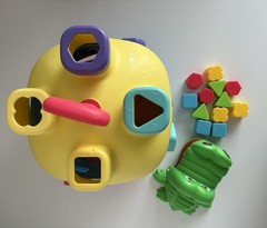 Toddler Toys Set. Kids Shape Sorter House Toy + Crocodile Dentist Game.