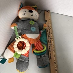 Infantino Playtime Plush Fox Sensory Activity Toy Rattle Crinkle Teether