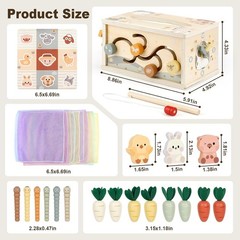 Joyreal 8-in-1 Montessori Tissue Box Toy for Baby 12 Months – Neutral Color Wood