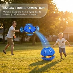 Magic Bouncing Ball for Kids- 3-in-1 Pop Up Flying Saucer Ball with 6 LED Lig…