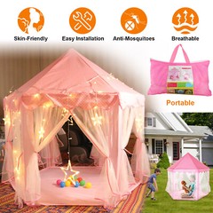 Pop Up Princess Tent with Light, Toys for 1 2 3 Year Old Girl Birthday Gift
