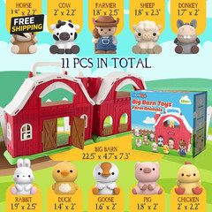Toys for 1 2 3 Years Old Boys and Girls, Big Barn Toy with Farm Animal