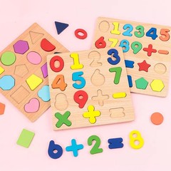 Wooden Puzzles for Toddlers, 3pack Alphabet Shape Puzzles for Kids 3 Wooden M…