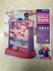 YEGEER Interactive Ball Drop Musical Toy with Lights and Music for 12+ Months