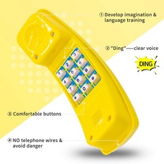 Kids Toy Phone – Educational Pretend Play Cell Phone for Toddlers & Babies – Yel