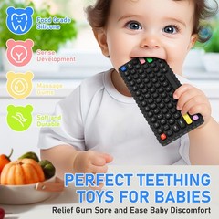 Teething Toy for Baby 3 6 12 18 Months, Realistic Phone & Remote Control