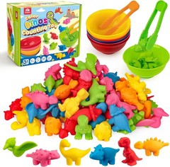 Dinosaur Sorting Toy Set Color Matching Counting Preschool Learning Toy for Kids